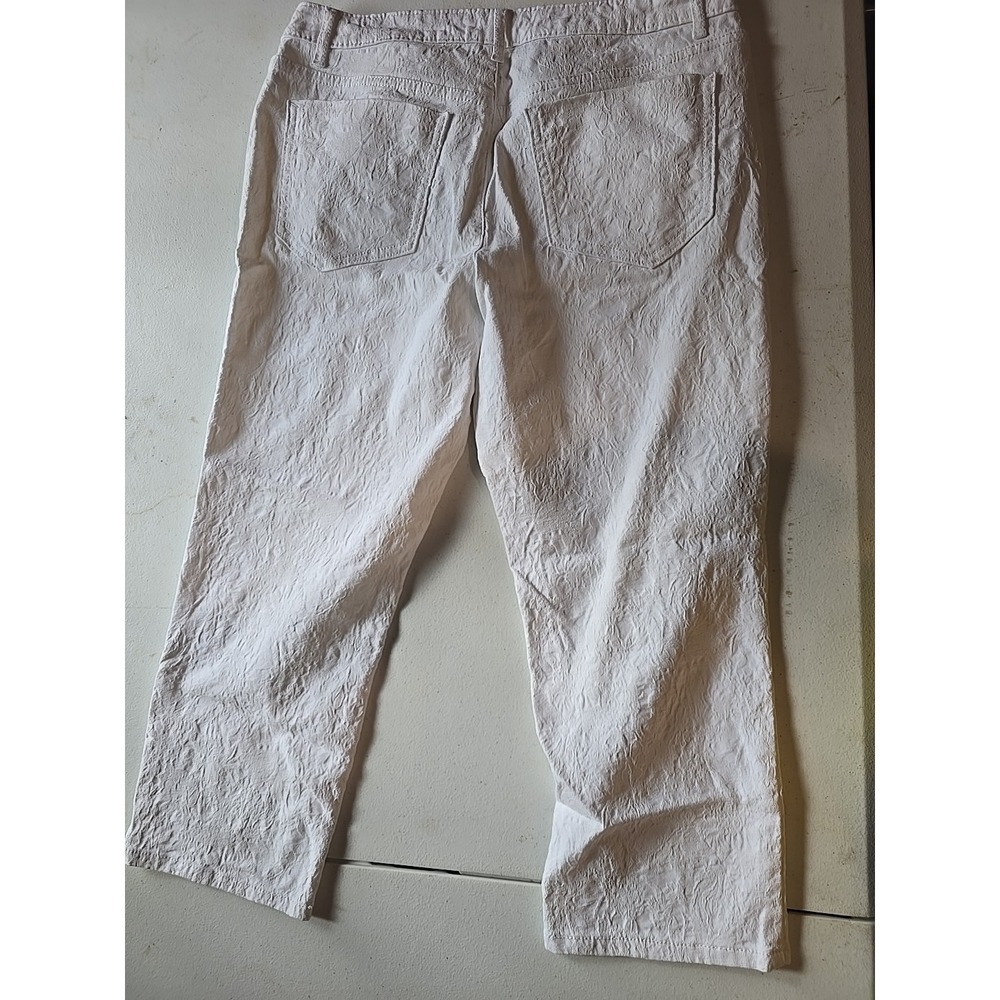 Simply Vera Vera Wang Women's Size 10 Textured Cropped White Capri Dressy Casual - Picture 7 of 7